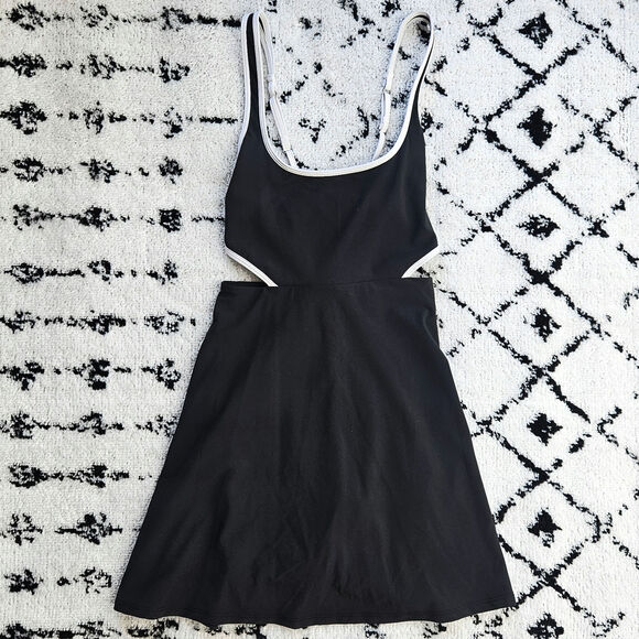 Abercrombie & Fitch Black and White Tennis Dress with Cutouts XS Petite - Picture 9 of 11